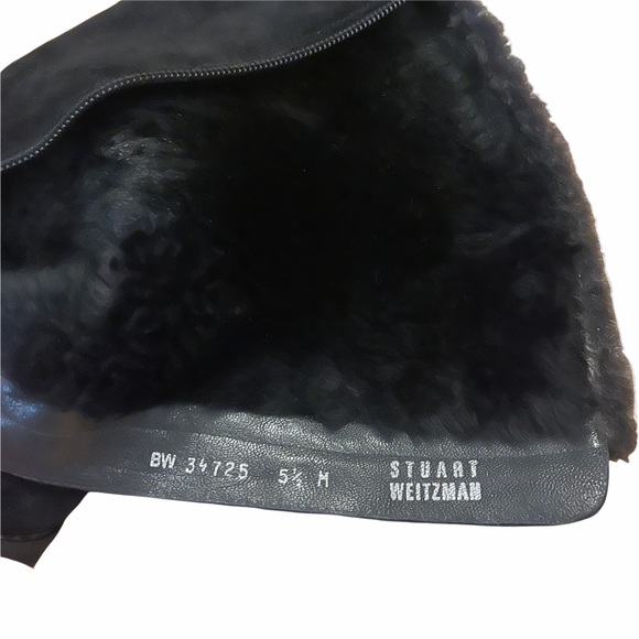Stuart Weitzman Black Tall Sherpa Side Zipper Winter Boots - Picture 13 of 13